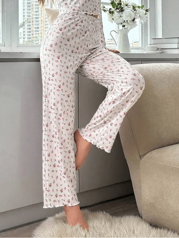 SOERA Long Sleeve Floral Pyjama Set - Matching Sets - 1005011608931050-;Py1770793333702916044 Set M