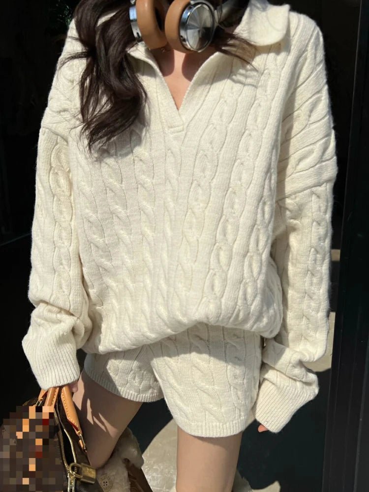 SOERA Maureen Knit Polo 2 piece Set - Matching Sets - 1005008341971228-;Hf1769414230322888504 Beige One Size