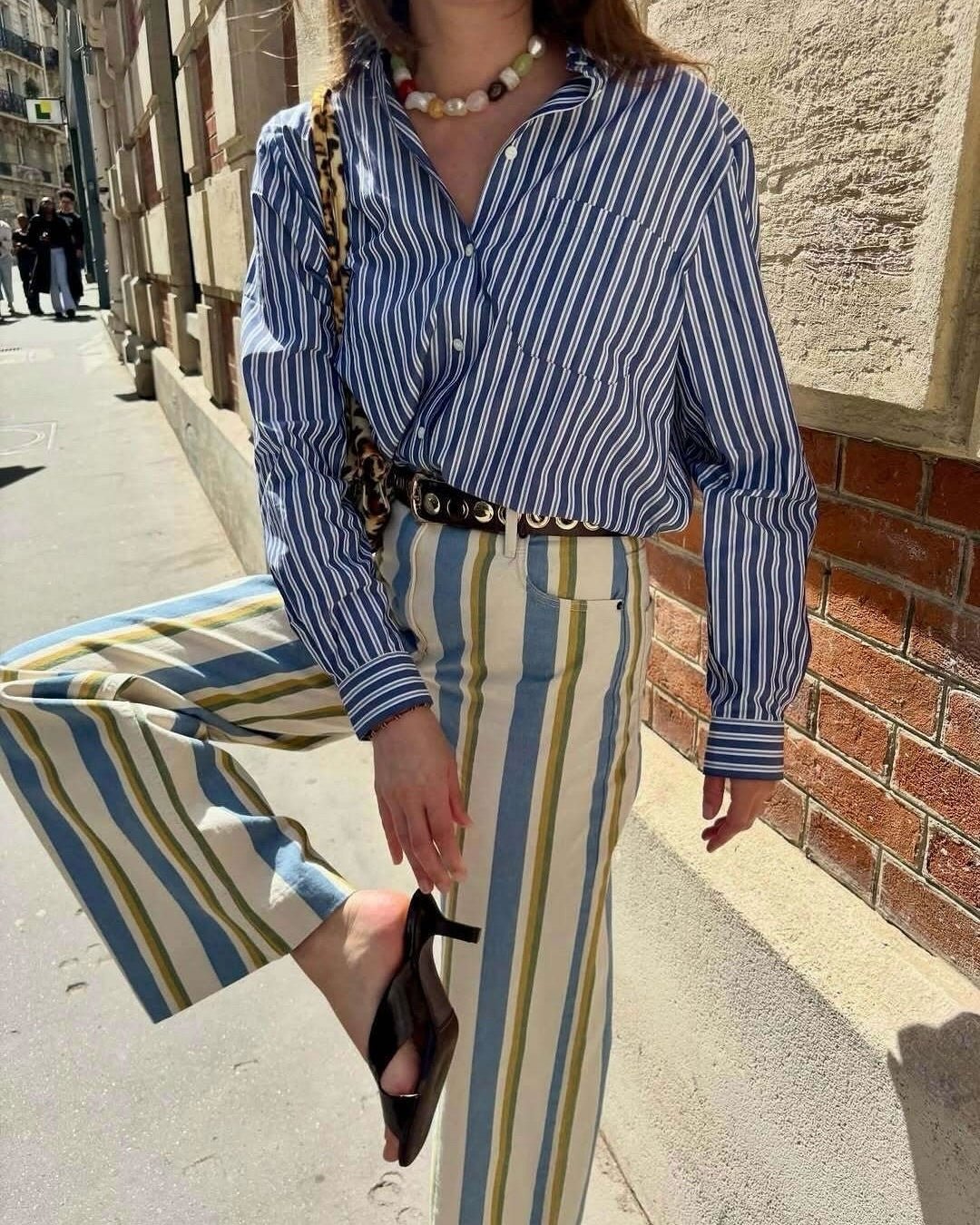 SOERA Valerie Low-Rise Striped Trousers - Pants - SOERA-226627-BLU-M-54659 Blue M