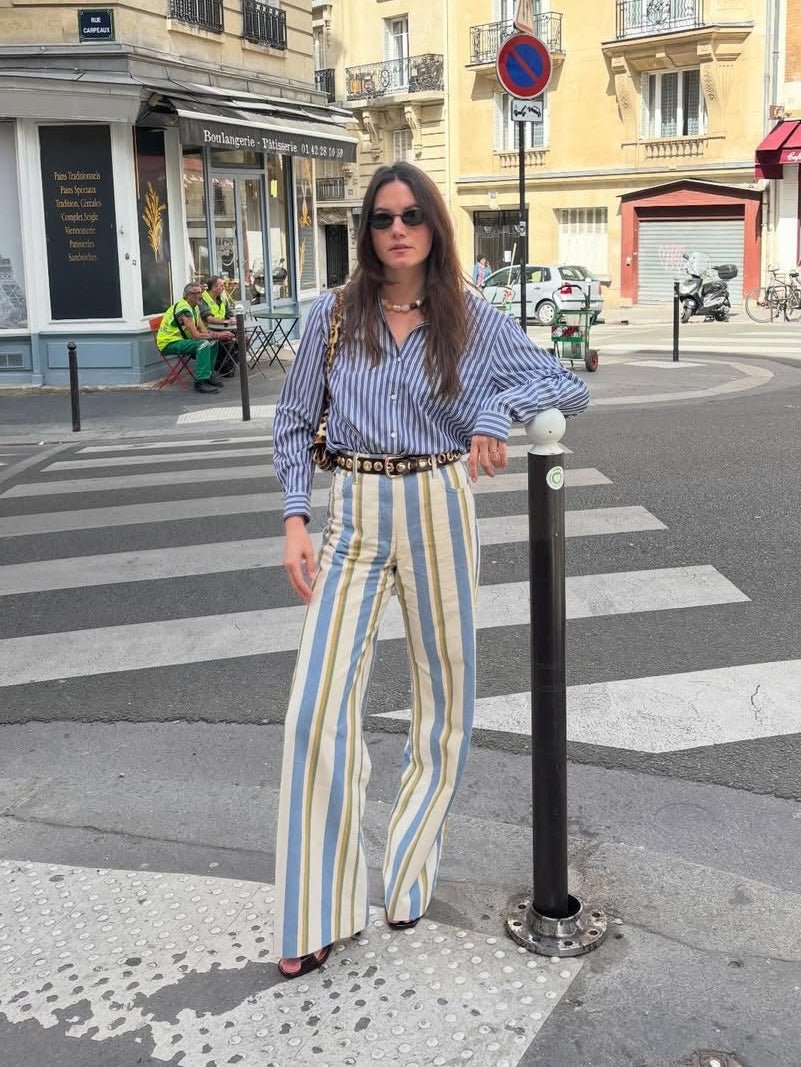 SOERA Valerie Low-Rise Striped Trousers - Pants - SOERA-226627-BLU-S-21891 Blue S