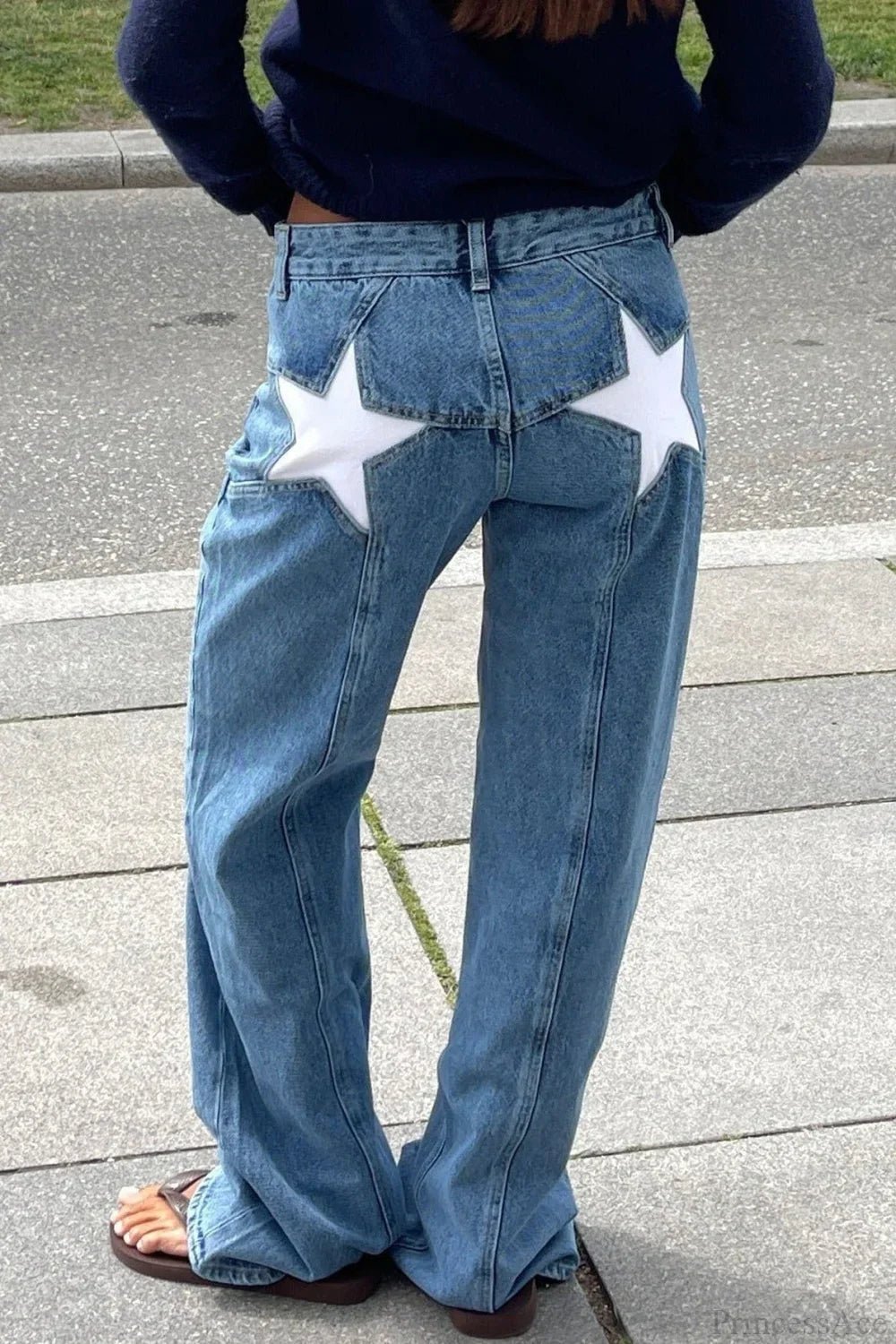 SOERA Charlize Star Patchwork Color-Block Jeans - Pants -  Dark Blue S