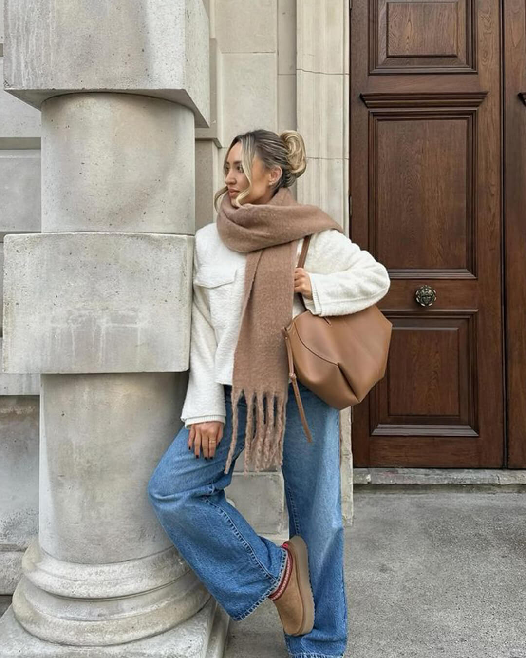 SOERA Tanya Tasseled Winter Scarf - Scarf - 1005009466241802-;KF1764703454509117185 Beige