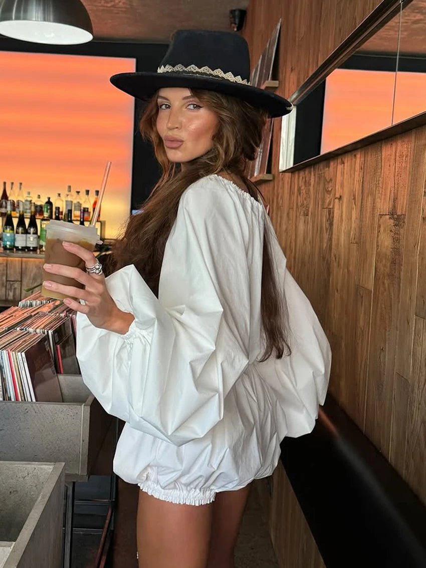 SOERA Zoe Off - the - shoulder & Shorts Set - Set -  White L