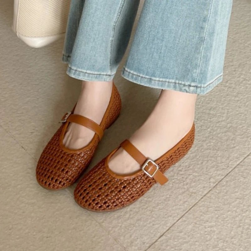 SOERA Elena Mesh Ballet Flat - Shoes - SOERA-926275-BRO-35-57763 Brown 35