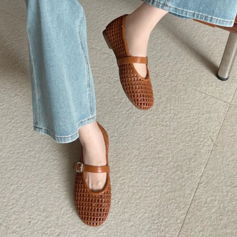 SOERA Elena Mesh Ballet Flat - Shoes - SOERA-926275-BRO-36-90531 Brown 36