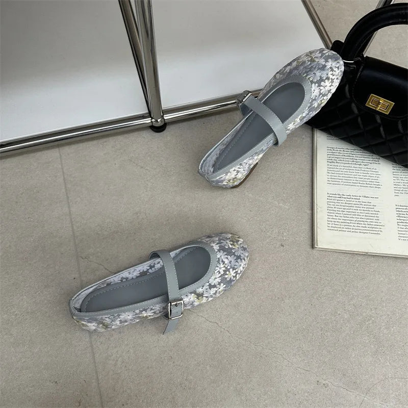 SOERA Helen Mesh Mary Jane Ballet Flats - Shoes - 1005010714131580-;Es1769140528172429730 Blue 39