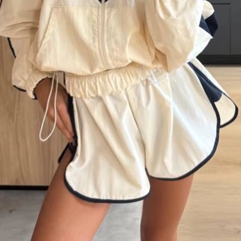 SOERA Aisiuka Chevron Windbreaker Shorts Set - Shorts Set - SOERA-142915-S-SET-56963 Set (Jacket+Shorts) S