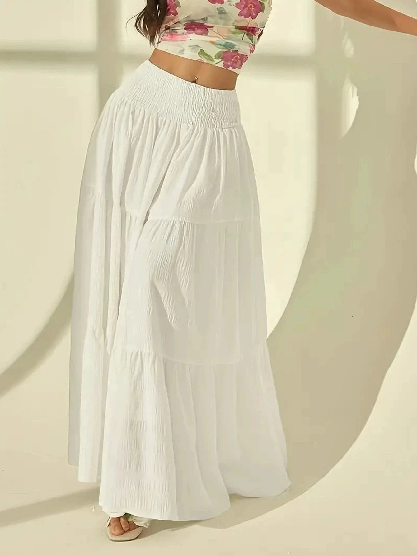 SOERA Celeste Layered Maxi Skirt - Skirt -  White 3XL