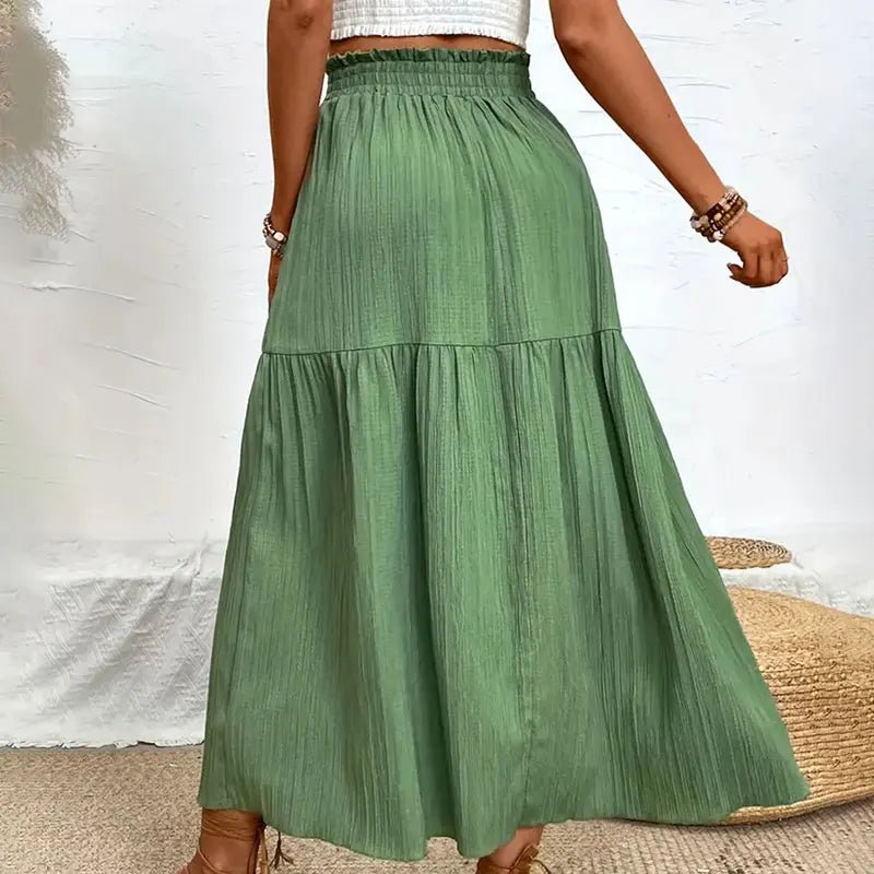 SOERA Maia Bohemian Midi Ruffle Skirt - Skirts -  Black S