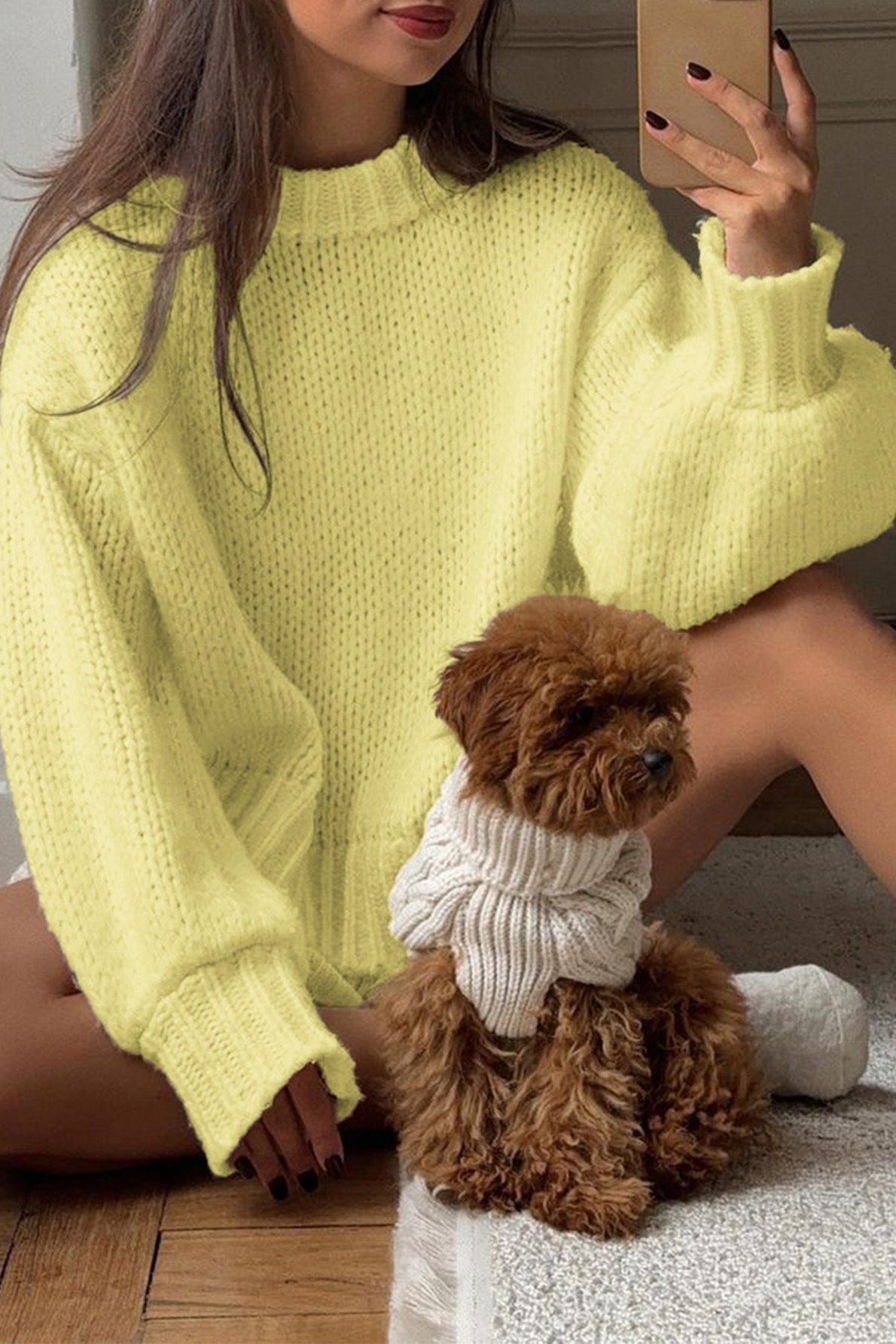 SOERA Amanda Cream Crew Neck Layering Sweater - Sweater - SOERA-319619-S-YELLOW-79075 Yellow S
