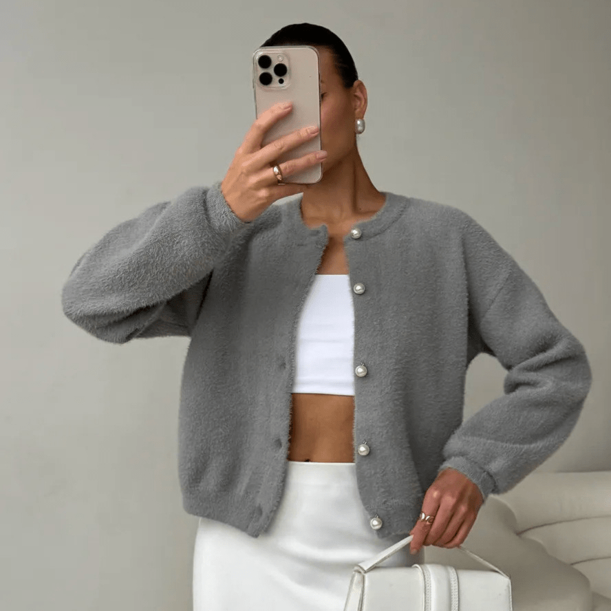 SOERA Hazel Soft Knit Cardigan - Sweaters & Cardigans - 3256809862684170-;cN1763778892228099664 Gray S