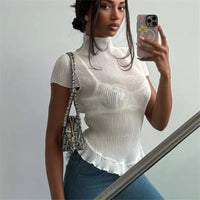 Celeste Ribbed Turtleneck Tee