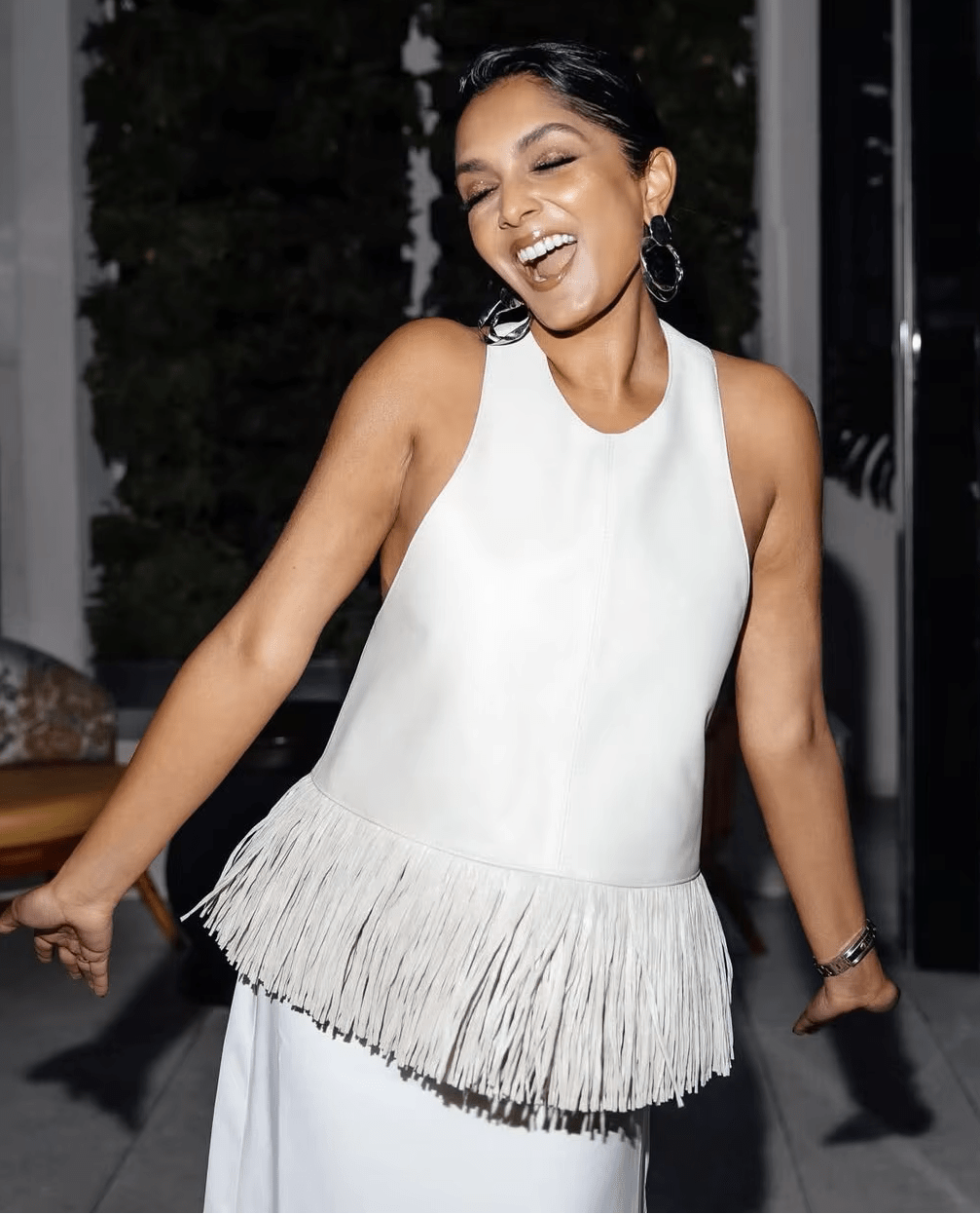 SOERA Sierra Faux Leather Fringe Halter Top - Top - SOERA-914499-L-BURGUN-00803 Burgundy L