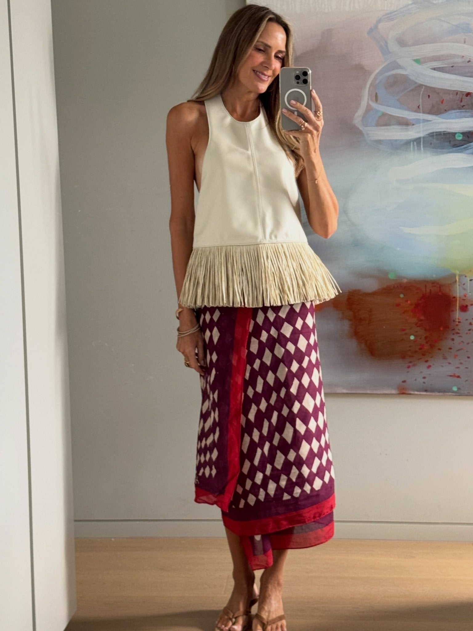 SOERA Sierra Faux Leather Fringe Halter Top - Top - SOERA-914499-S-WHITE-02499 White S
