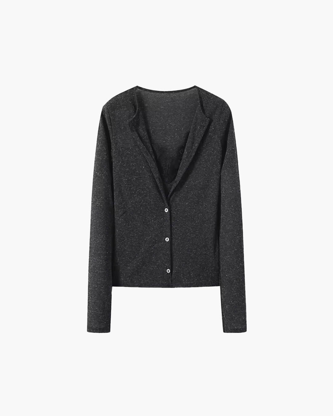 SOERA Ada Paneled Lace Trim Top - Tops - 3256810101410982-;Sl1764703454213545299 Dark Grey S