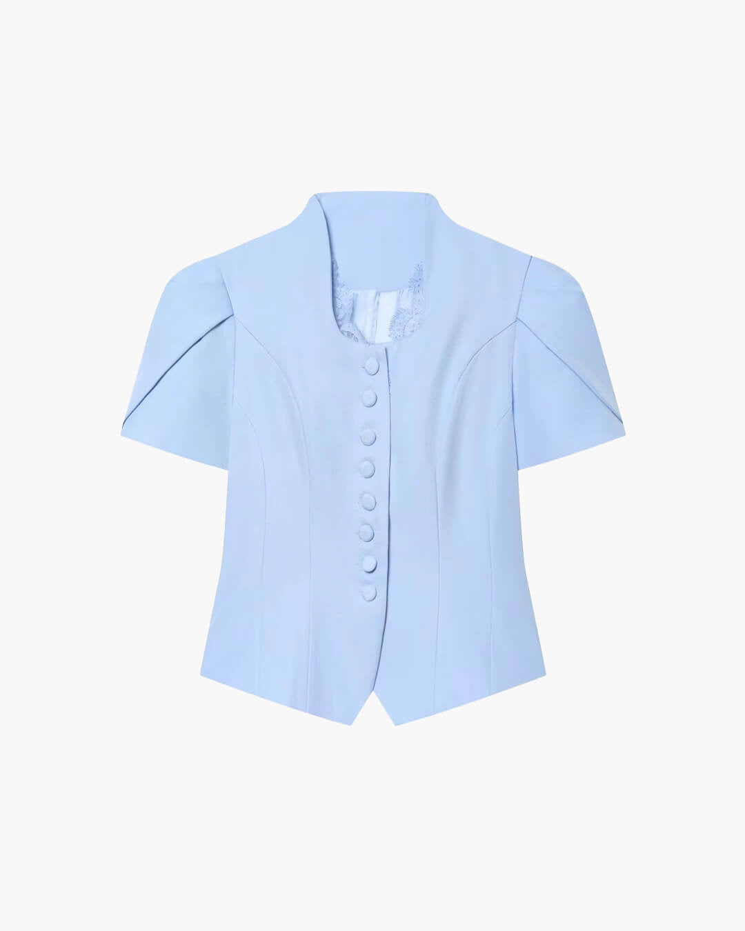 SOERA Bianca Button Front Stand Collar Top - Tops -  White S