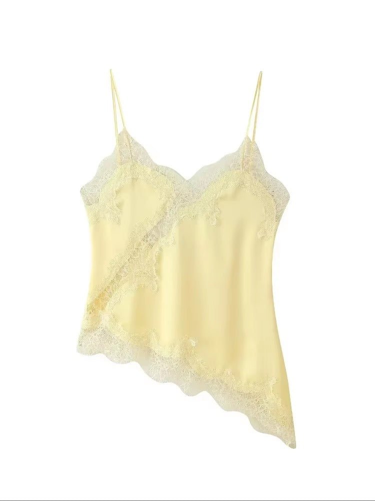 SOERA Kara Asymmetric Satin Cami Top - Tops - 1005009973435965-;Tj1763048696671291640 White/Black S