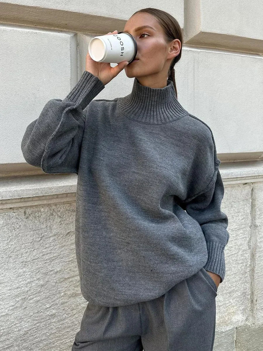 SOERA Katie Turtleneck Knit Sweater - Tops - 1005007526537365-;SY1763050844741338534 Burgundy L