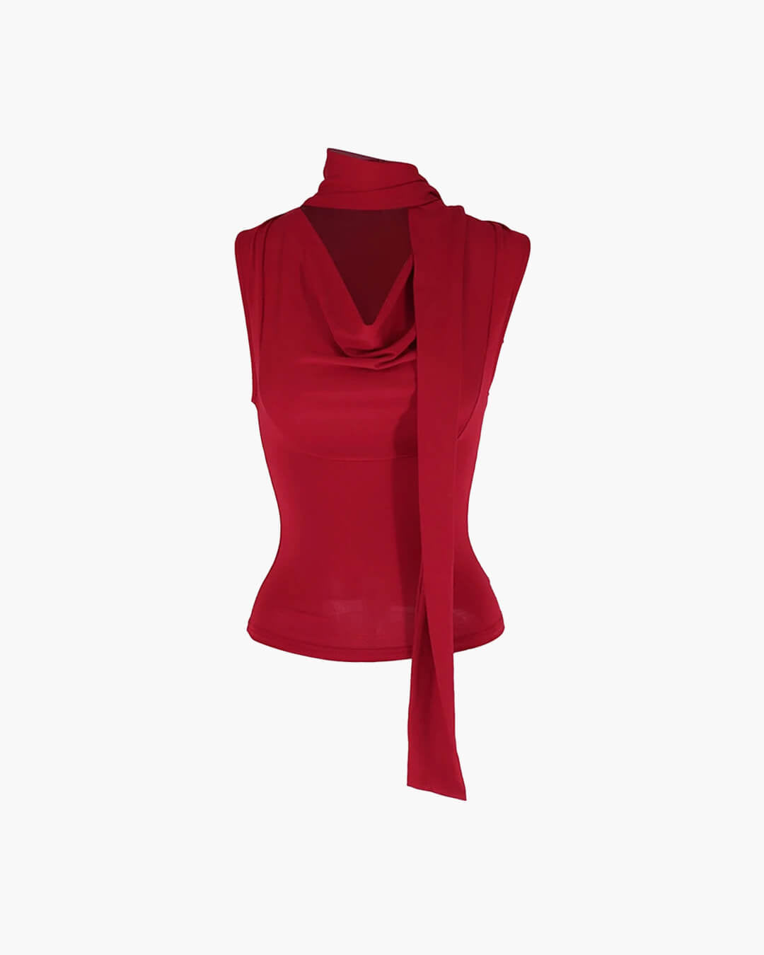 SOERA Lydia Neck Tie Up Sleeveless Top - Tops - 1005008293123697-;AG1770053333820598626 Red S