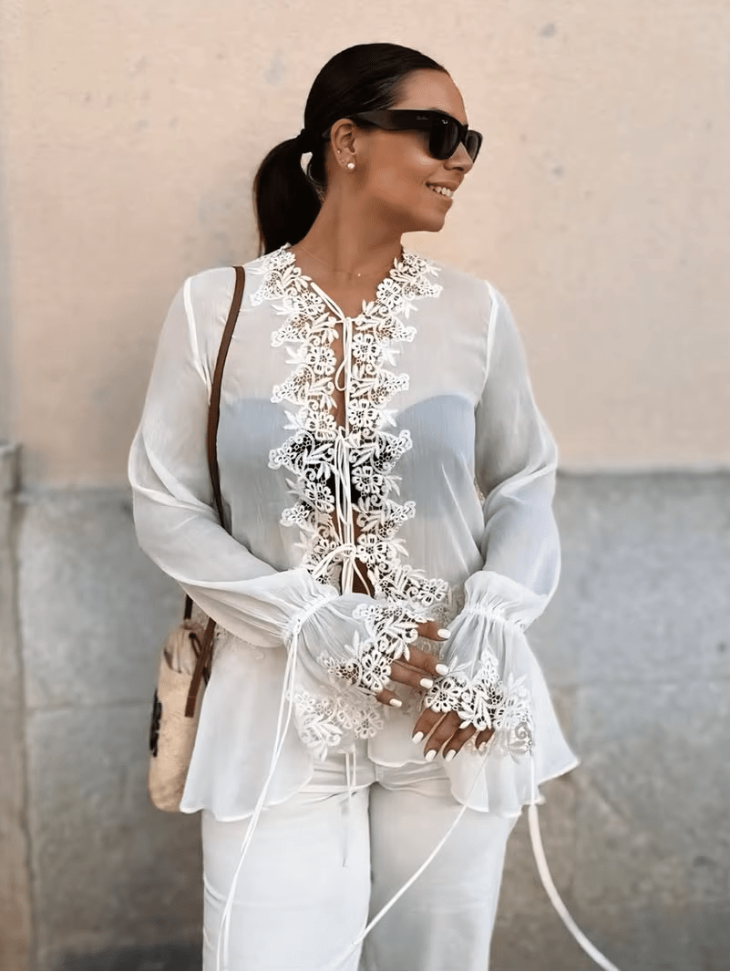 SOERA Marin Hollowed Out Cardigan Top - Tops - SOERA-283715-WHI-S-11523 White S