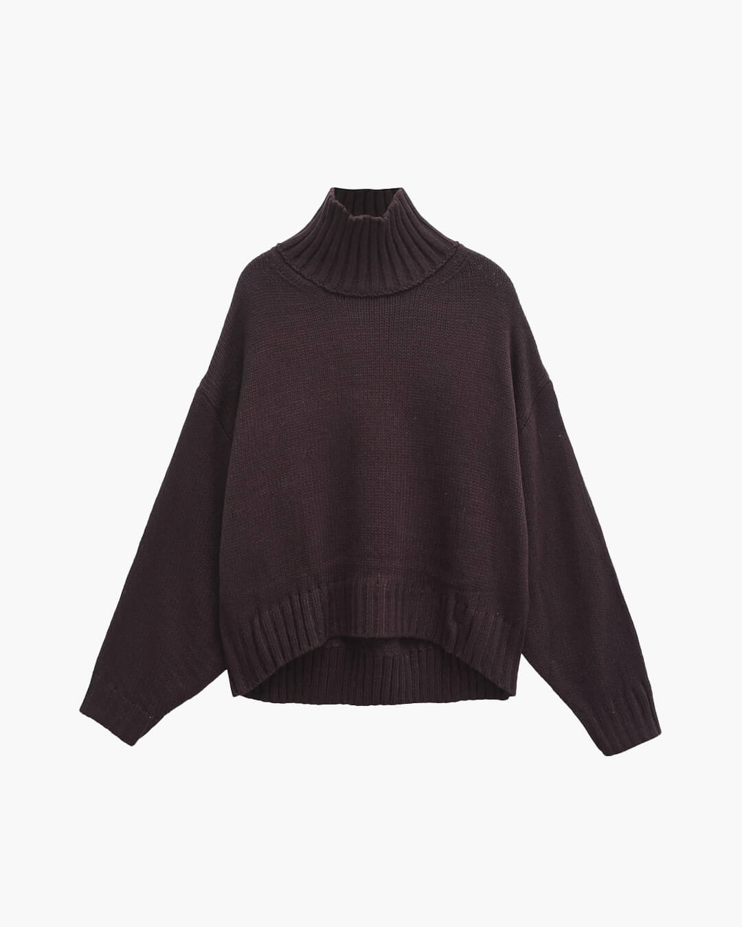 SOERA Phoebe Oversized Turtleneck Sweater - Tops - 3256807743657445-;FW1763832189620894280 Dark Brown S