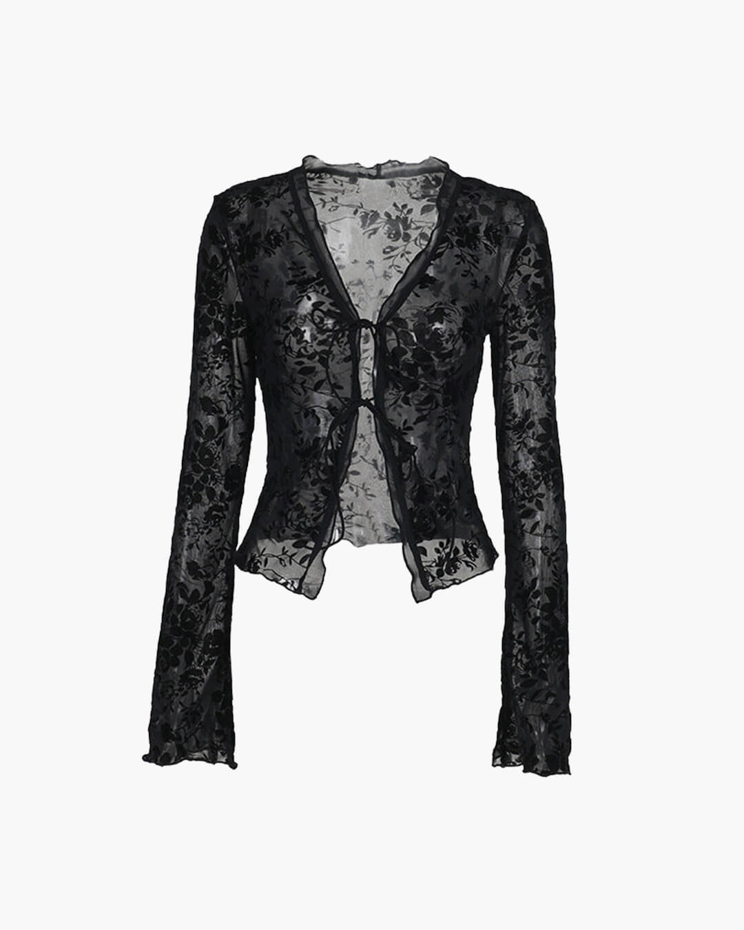 SOERA Rachel Tie Front Lace Blouse - Tops - If1770344797581710546 S