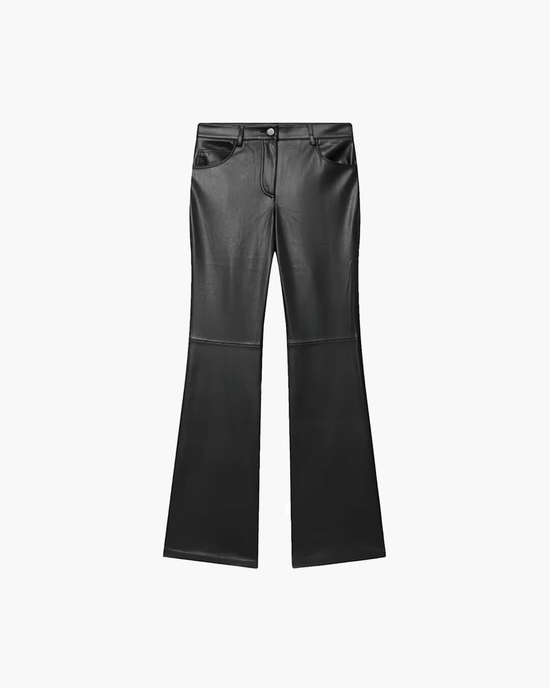 SOERA Michelle Faux Leather Flare Pants - Trousers - 3256807950001874-;KJ1764102178784210220 Black S